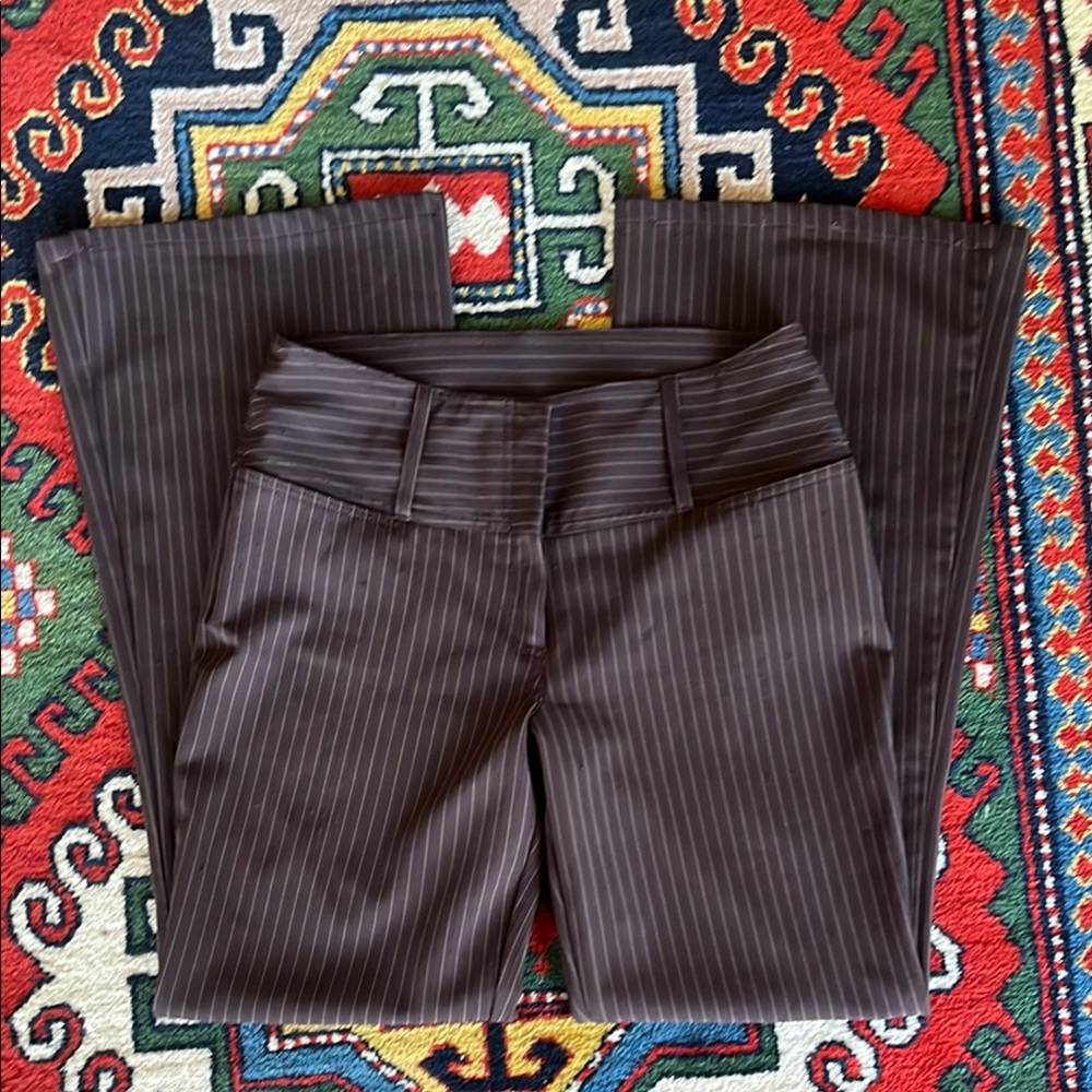 Brown Pinstripe Trousers